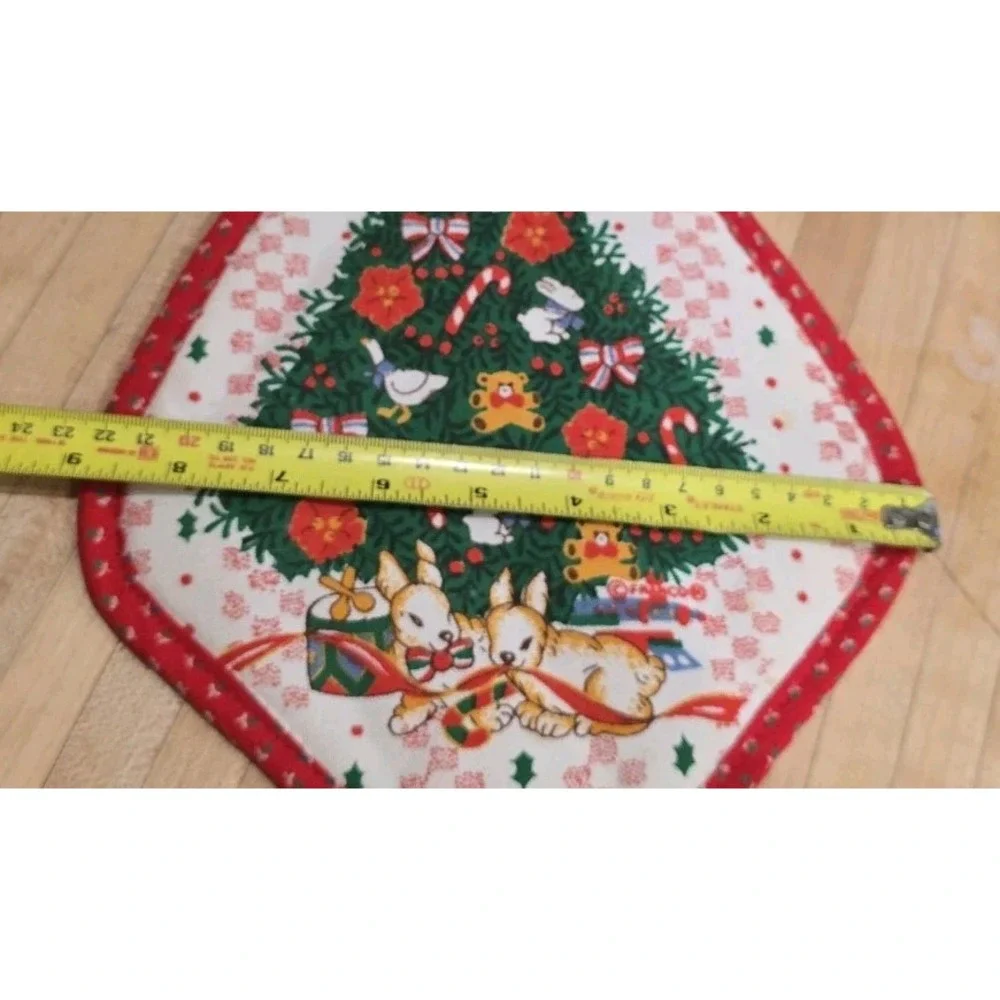 New VTG 90 Christmas hot pot holder Kitschy kitchen decor Reversible Cottagecore
